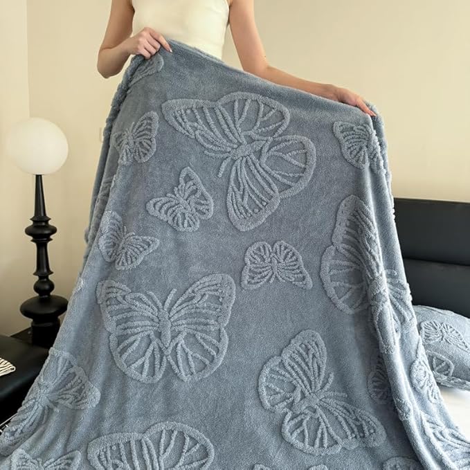 Blanket Velvet Jacquard Butterfly