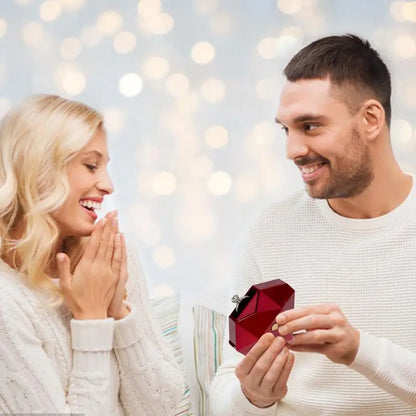 Heart Shaped Velvet Ring Box