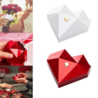 Heart Shaped Velvet Ring Box